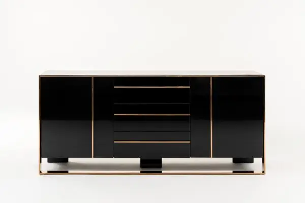 Mueble Buffet Nova Domus Cartier moderno negro y
oro rosa – Envíos a todo México | FurnitureMX