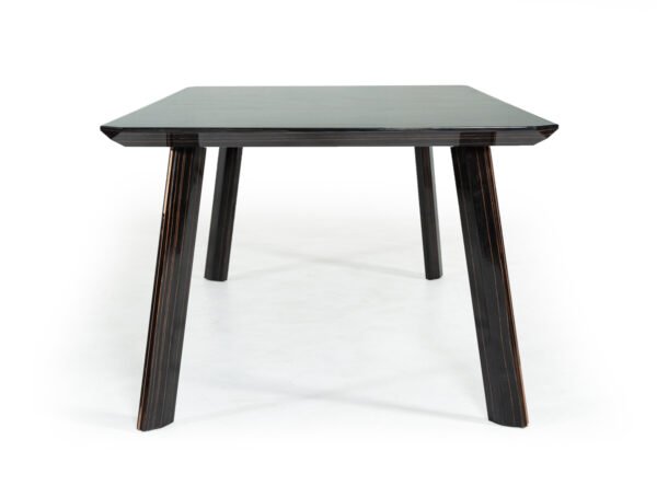 Mesa de comedor Mesa de comedor Modrest Chadwick
  moderna de ébano y oro rosa – Envíos a todo México | FurnitureMX