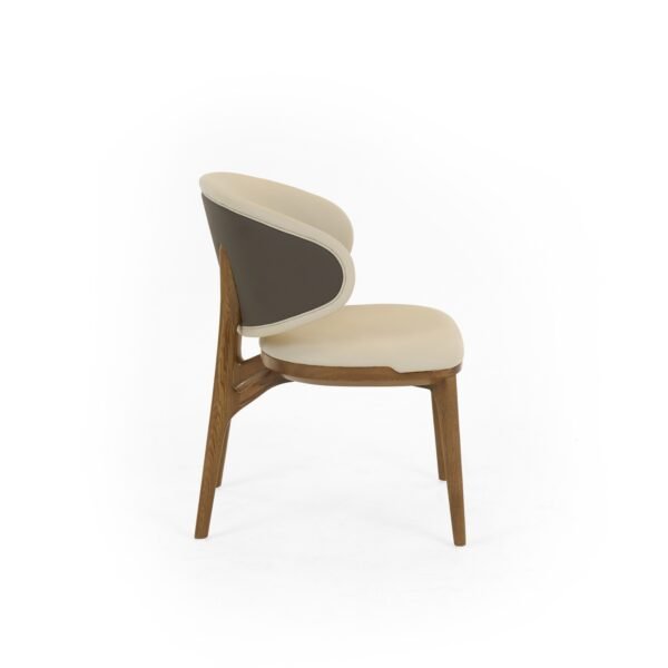 Mueble Modrest Chance - Silla de comedor
  contemporánea de nogal de tela color crema y polipiel marrón – Envíos a todo
  México | FurnitureMX