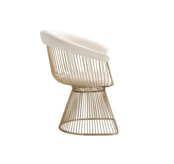 Mueble Modrest Chandler - Silla de comedor moderna
  de terciopelo beige y dorado – Envíos a todo México | FurnitureMX