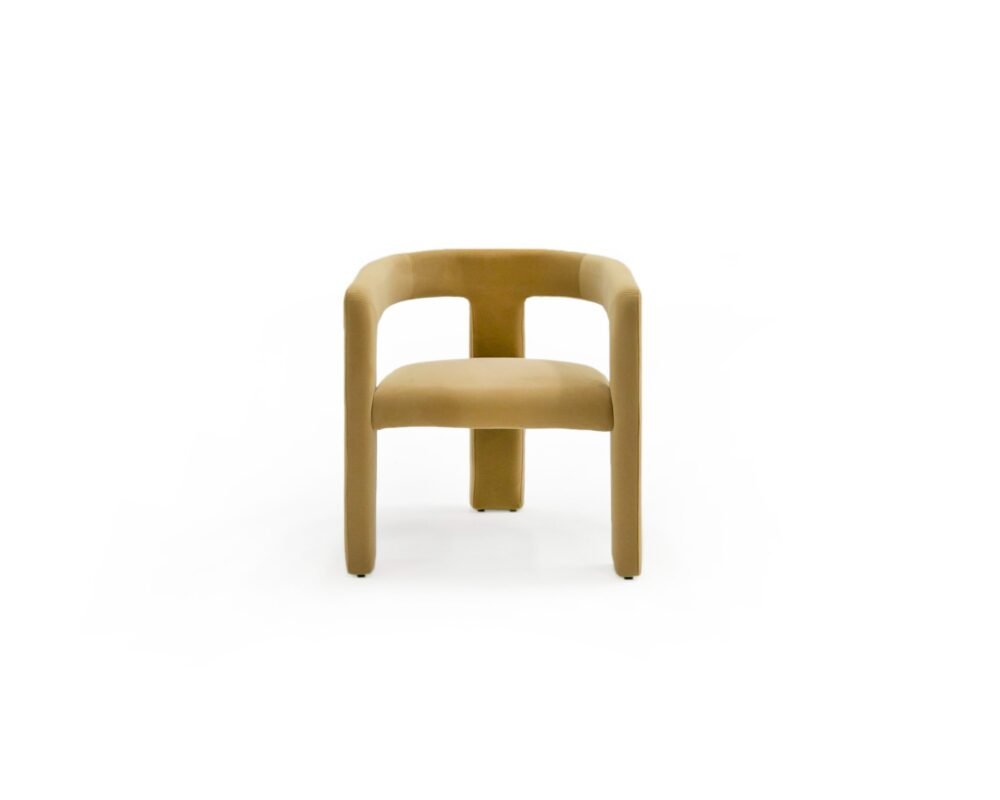 Modrest Cherish – Silla de comedor moderna de tela color canela