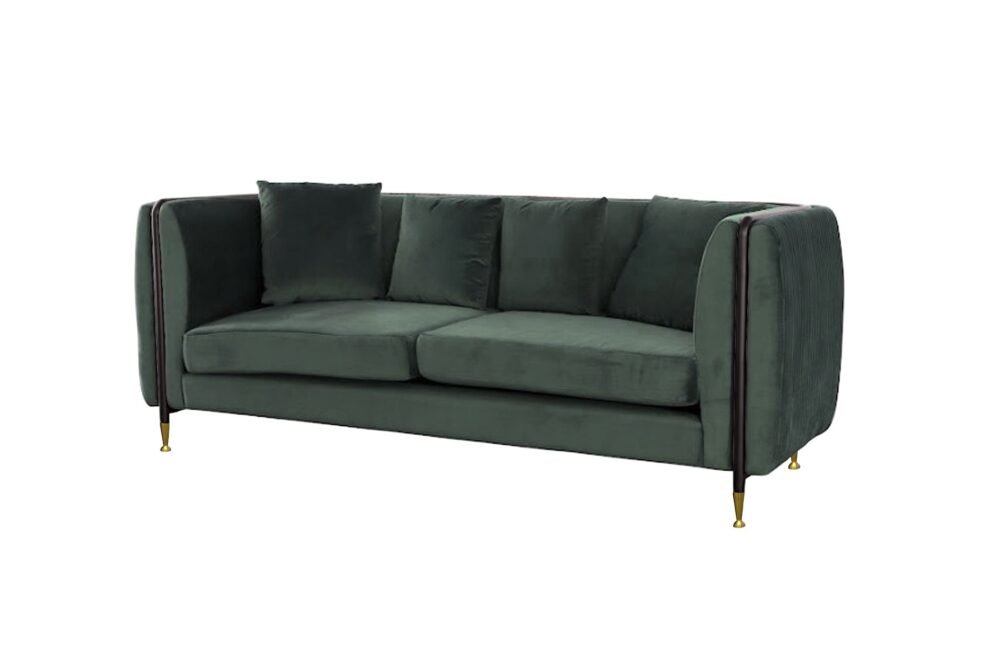 Divani Casa Oswego – Sofá moderno de jade verde oscuro