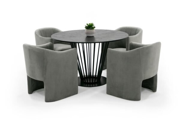Mesa de comedor Modrest Conroy - Mesa de comedor
  redonda negra moderna – Envíos a todo México | FurnitureMX