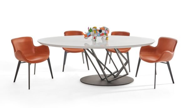 Mesa de comedor Modrest Corbett - Mesa de comedor
  moderna en blanco brillante con vidrio esmerilado – Envíos a todo México |
  FurnitureMX