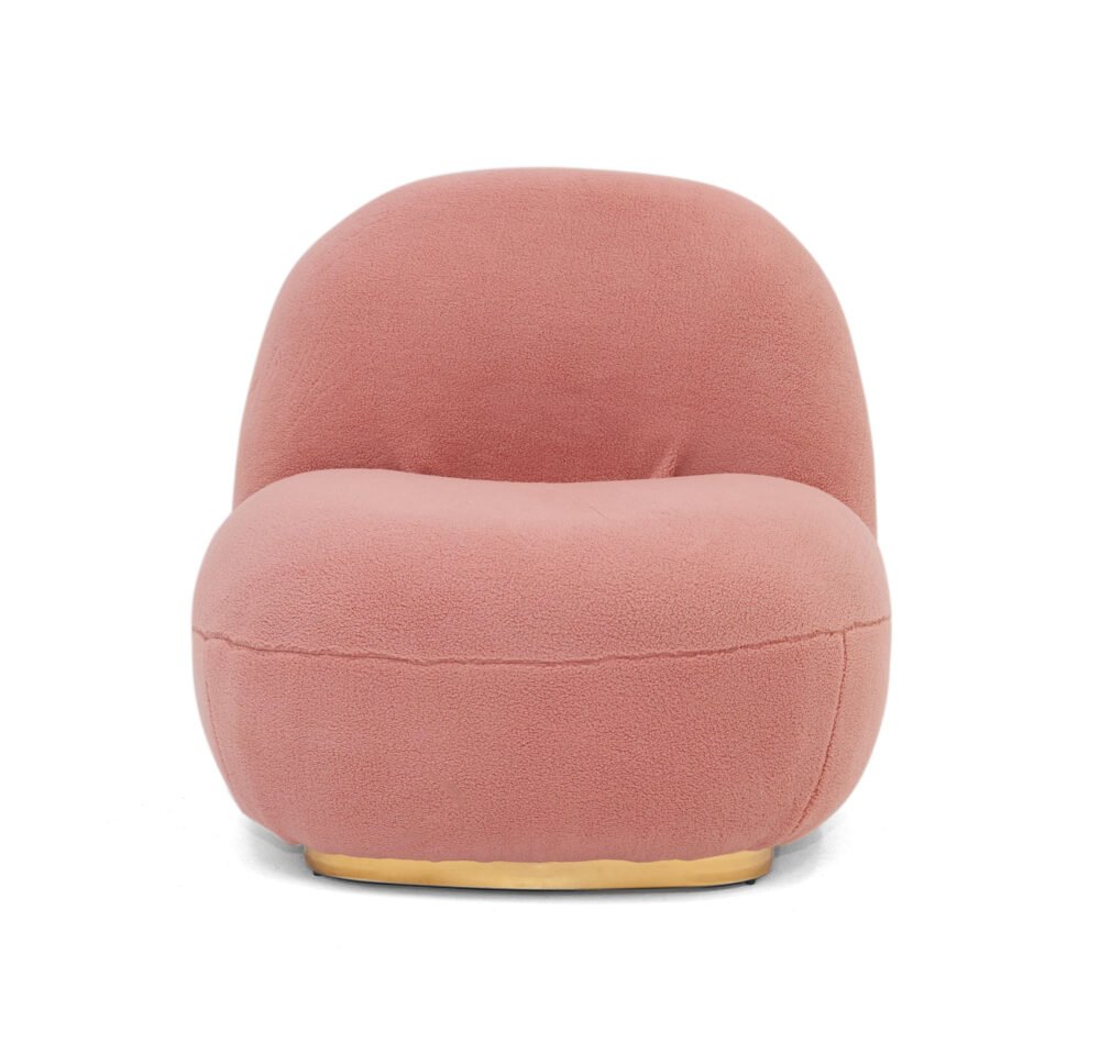 Modrest Crestone – Silla decorativa moderna de sherpa rosa