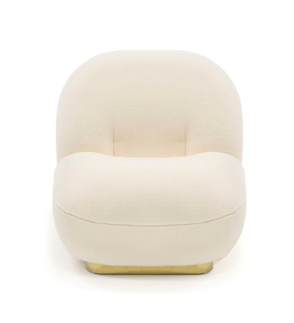 Modrest Crestone – Silla decorativa moderna de sherpa blanca