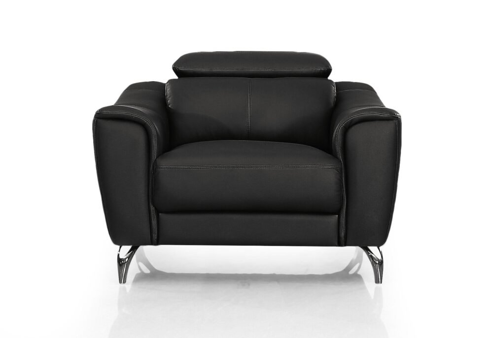 Divani Casa Danis – Silla moderna de cuero negro