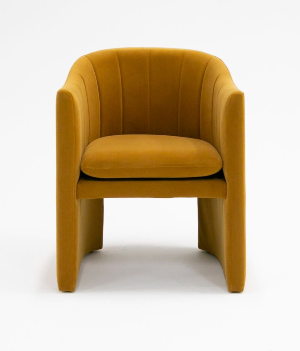 Modrest Danube – Silla de comedor moderna de tela naranja quemado