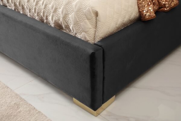 Mueble Modrest Daystar - Cama moderna de terciopelo
  marrón oscuro y dorado – Envíos a todo México | FurnitureMX