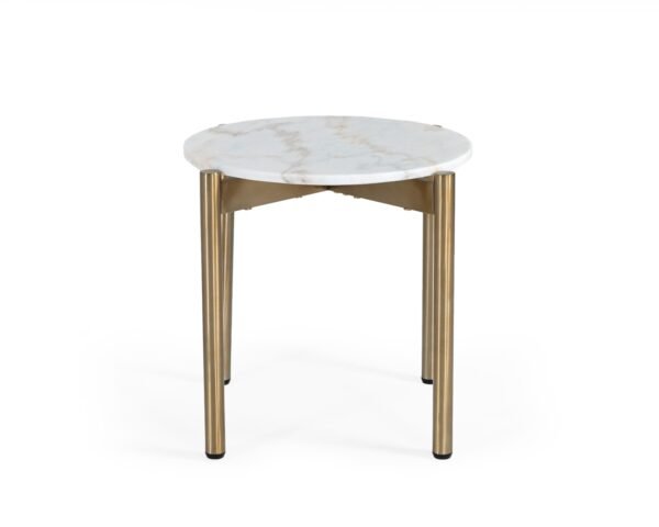 Mueble Modrest Denzel - Mármol blanco + mesa
  auxiliar dorada – Envíos a todo México | FurnitureMX