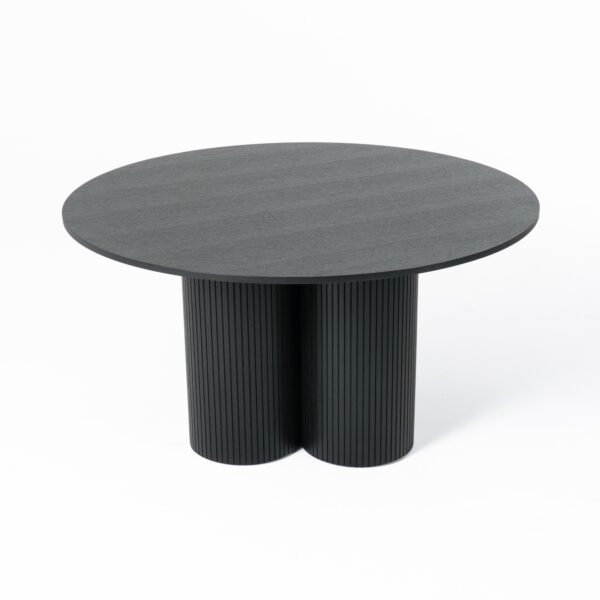 Mesa de comedor Modrest Depew - Mesa de comedor
  redonda moderna de mediados de siglo de roble negro – Envíos a todo México |
  FurnitureMX