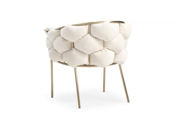 Mueble Silla de comedor Modrest Debra moderna de
  tela blanquecina – Envíos a todo México | FurnitureMX