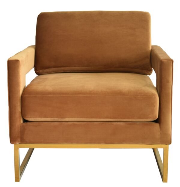 Mueble Modrest Edna - Terciopelo camel + Silla
  decorativa dorada – Envíos a todo México | FurnitureMX