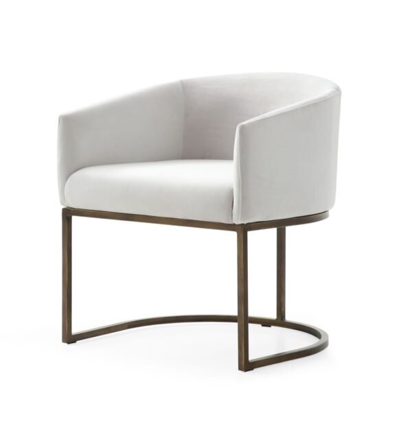 Mueble Modrest Elisa - Silla de comedor moderna en
  color blanco roto y latón – Envíos a todo México | FurnitureMX