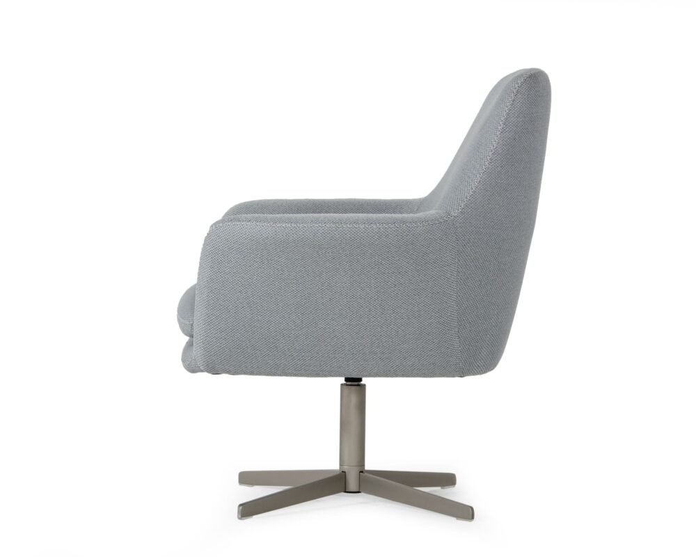 Divani Casa Elvin – Sillón giratorio moderno de tela gris