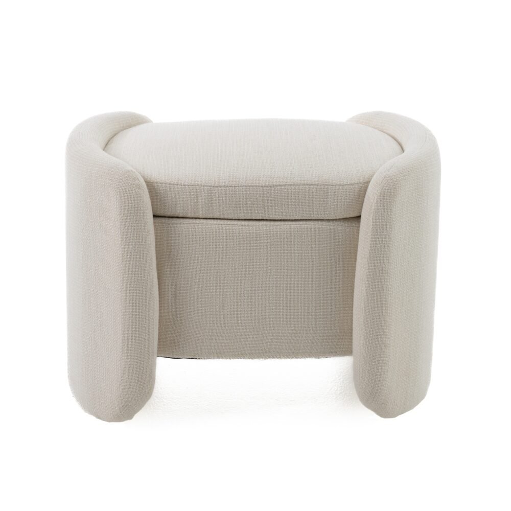 Modrest Erin – Otomana de almacenamiento moderna de tela color crema