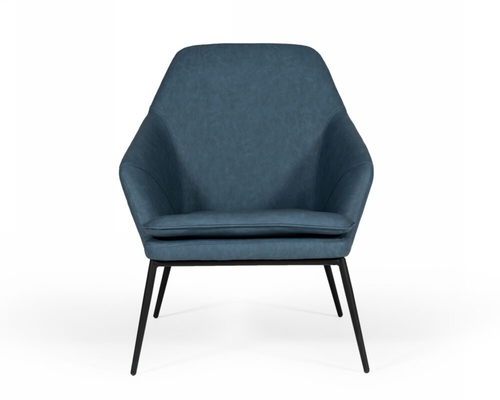 Modrest Esteban – Silla decorativa de cuero ecológico azul industrial