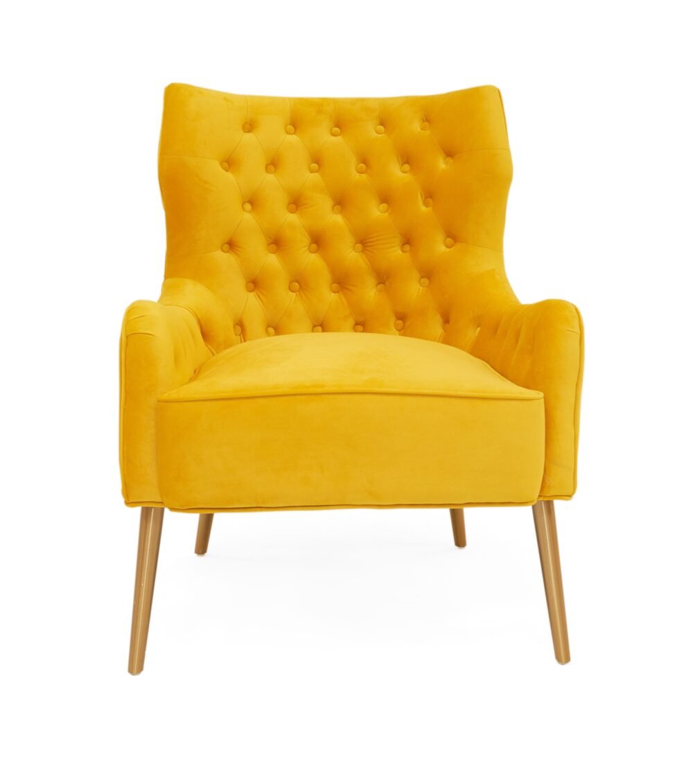 Modrest Everly – Silla decorativa contemporánea de terciopelo amarillo
