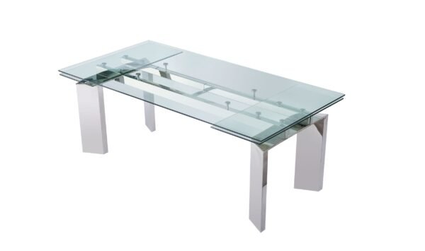 Mesa de comedor Modrest Viking - Mesa de comedor
  moderna extensible de cristal – Envíos a todo México | FurnitureMX