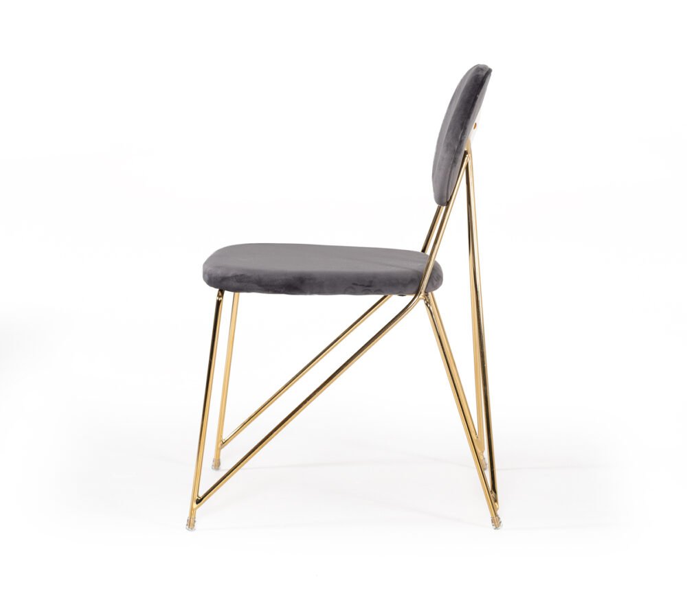 Silla de comedor Modrest Carol moderna de tela gris (juego de 2)