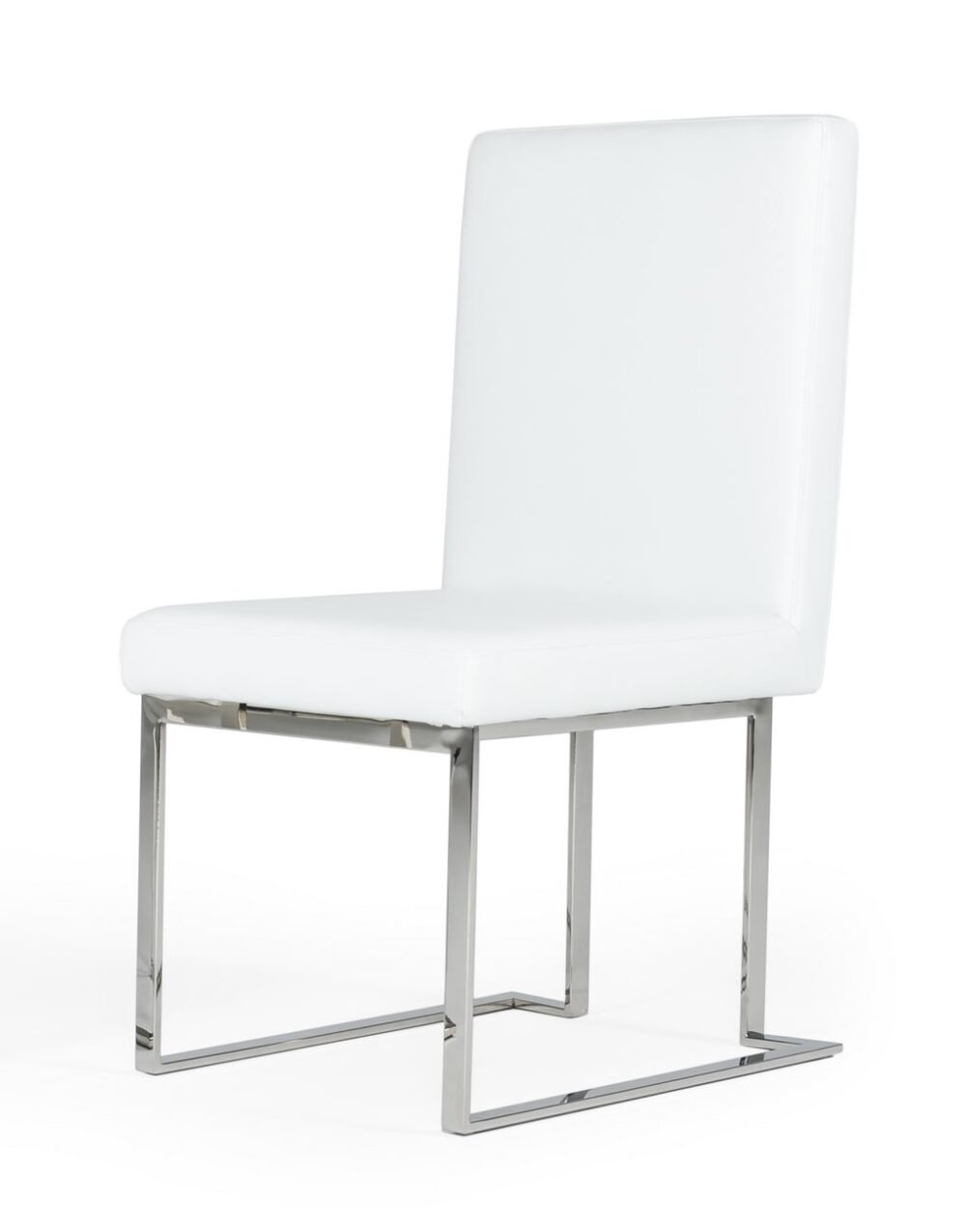 Modrest Fowler – Juego de 2 sillas de comedor modernas de polipiel blanca
