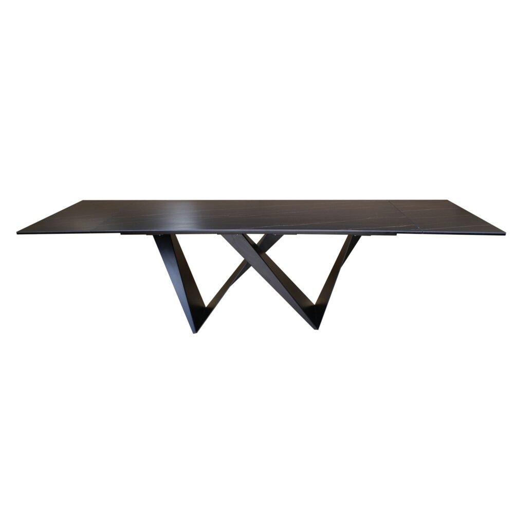 Modrest Fritz – Mesa de comedor extensible moderna de cerámica negra