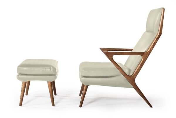 Mueble Modrest Fulton - Sillón y otomana beige
  moderno – Envíos a todo México | FurnitureMX