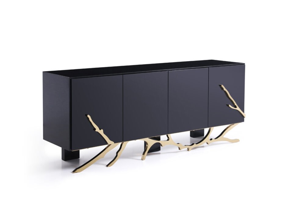 Modrest Legend moderno buffet negro y dorado