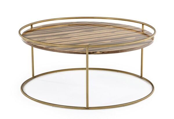 Mueble Modrest Gilcrest - Mesa de centro de mármol
  marrón y dorado Glam – Envíos a todo México | FurnitureMX