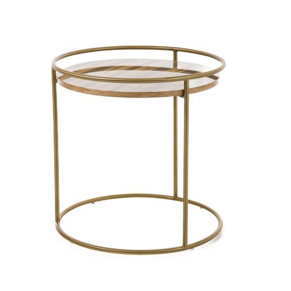 Mueble Modrest Gilcrest - Mesa auxiliar de mármol
  marrón y dorado Glam – Envíos a todo México | FurnitureMX
