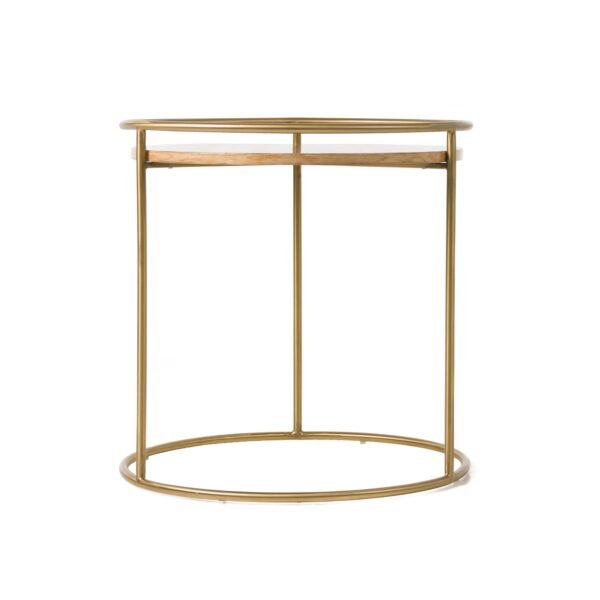 Mueble Modrest Gilcrest - Mesa auxiliar de mármol
  marrón y dorado Glam – Envíos a todo México | FurnitureMX