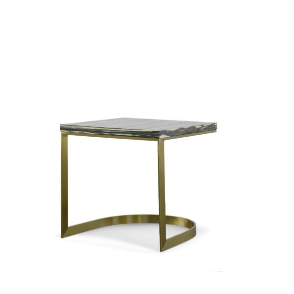 Mueble Modrest Greely - Mesa auxiliar de mármol
  negro y dorado Glam – Envíos a todo México | FurnitureMX