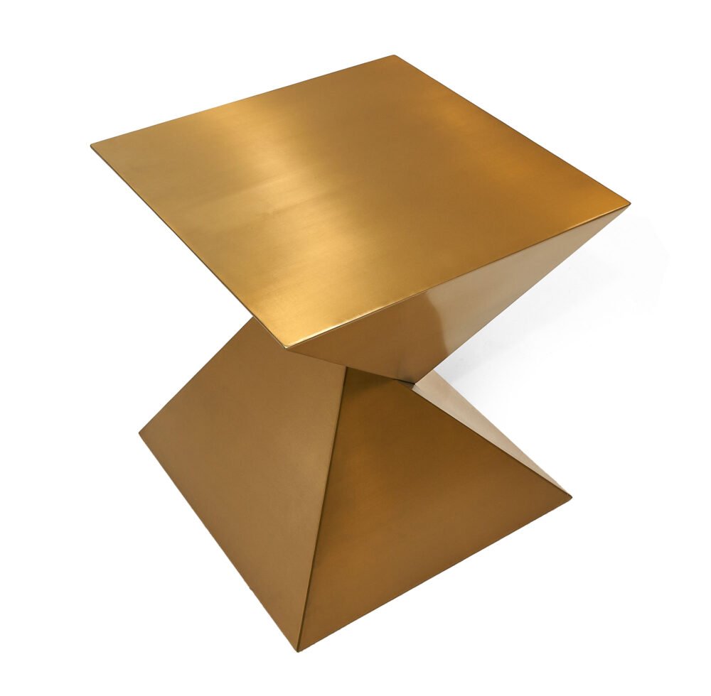 Modrest Hadler – Mesa auxiliar metálica en oro cepillado Glam