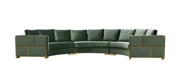 Sala Divani Casa - Sofá seccional curvo moderno de
terciopelo verde Ritner – Envíos a todo México | FurnitureMX