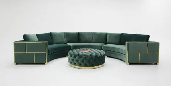 Sala Divani Casa - Sofá seccional curvo moderno de
terciopelo verde Ritner – Envíos a todo México | FurnitureMX