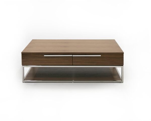 Mueble Modrest Heloise - Mesa de centro moderna de
  nogal y acero inoxidable – Envíos a todo México | FurnitureMX