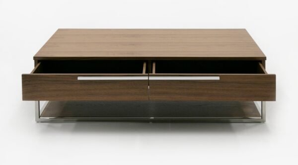 Mueble Modrest Heloise - Mesa de centro moderna de
  nogal y acero inoxidable – Envíos a todo México | FurnitureMX