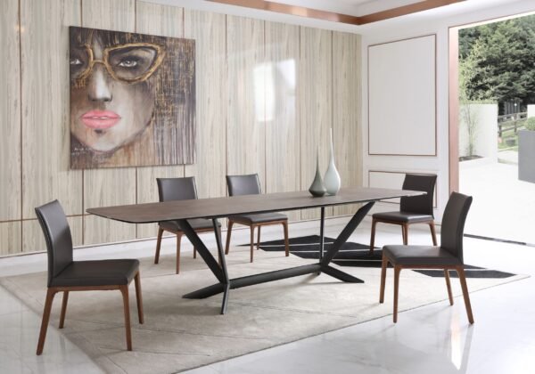 Mesa de comedor Modrest Herzog - Mesa de comedor
  moderna de cerámica gris – Envíos a todo México | FurnitureMX