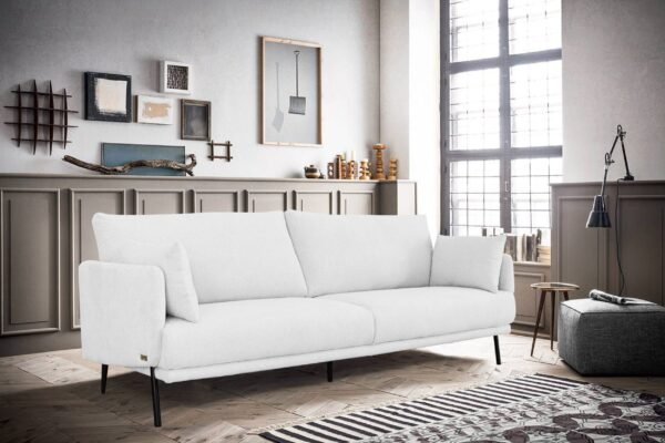 Sala Divani Casa Higgins - Sofá moderno de tela
  blanca – Envíos a todo México | FurnitureMX