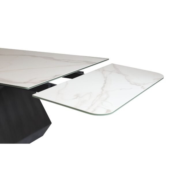 Mesa de comedor Modrest Howell - Mesa de comedor
  extensible moderna de cerámica blanca – Envíos a todo México | FurnitureMX