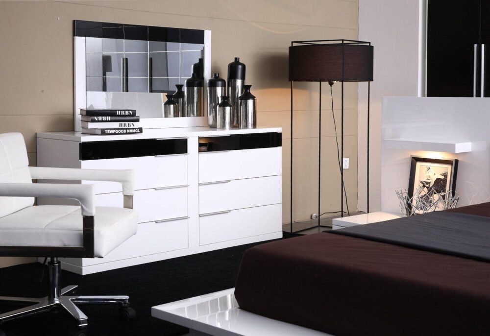 Cómoda blanca para dormitorio Modrest Impera