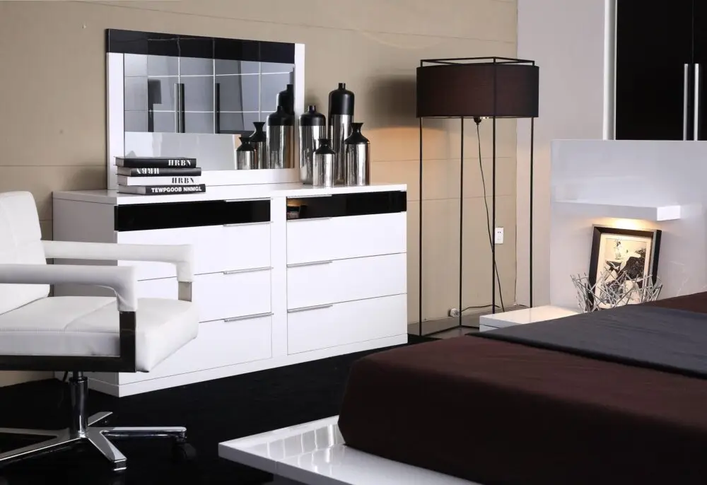 Cómoda blanca para dormitorio Modrest Impera