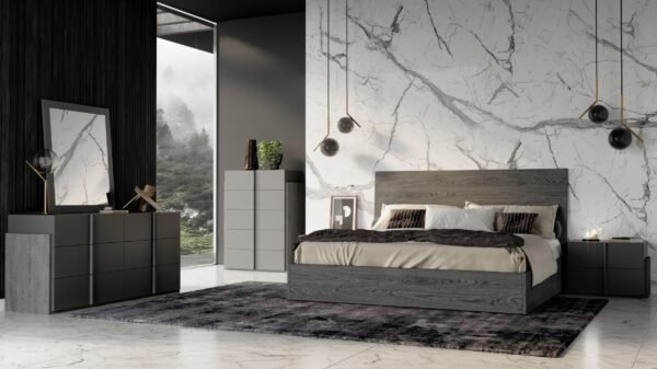 Mueble Nova Domus Lucia - Juego de dormitorio
  italiano moderno gris mate / gris olmo – Envíos a todo México | FurnitureMX