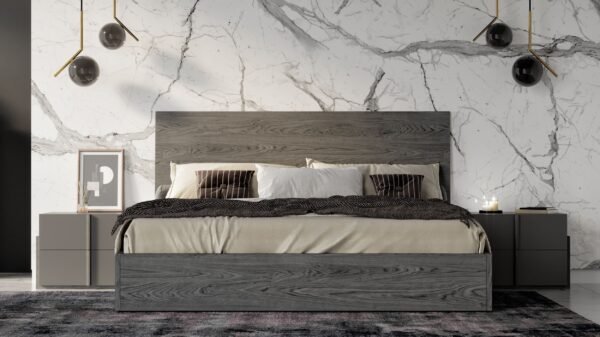 Mueble Nova Domus Lucia - Cama italiana moderna
  gris mate / gris olmo – Envíos a todo México | FurnitureMX