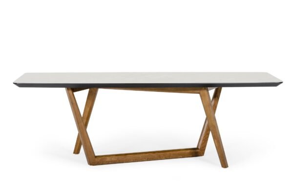 Mesa de comedor Modrest James - Mesa de comedor
  contemporánea de nogal y blanco – Envíos a todo México | FurnitureMX