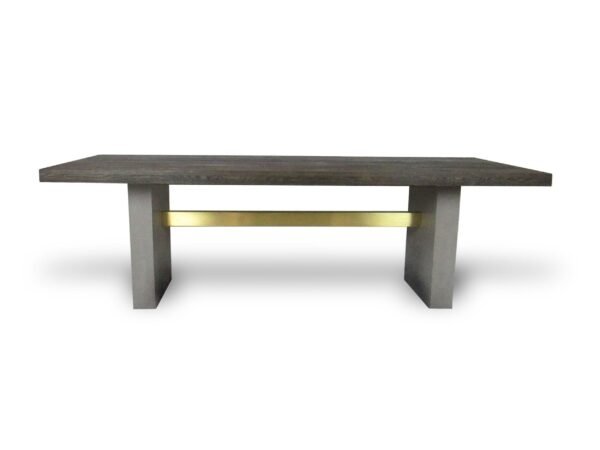 Mesa de comedor Modrest June - Mesa de comedor
  moderna en gris oscuro y nogal – Envíos a todo México | FurnitureMX