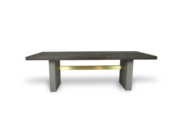 Mesa de comedor Modrest June - Mesa de comedor
  moderna en gris oscuro y nogal – Envíos a todo México | FurnitureMX