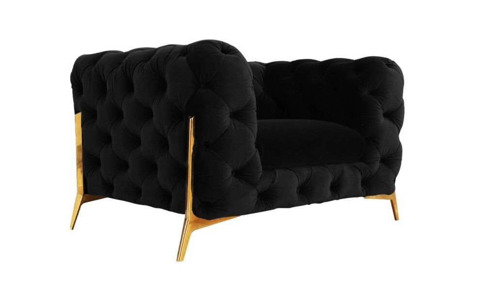 Divani Casa Quincey – Silla transicional de terciopelo negro