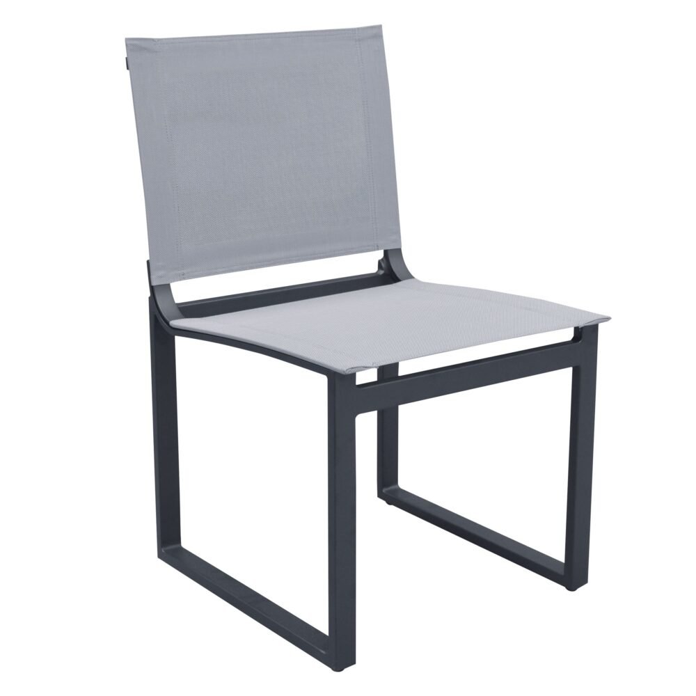 Renava Kayak – Silla de comedor moderna para exteriores de color carbón oscuro (juego de 2)