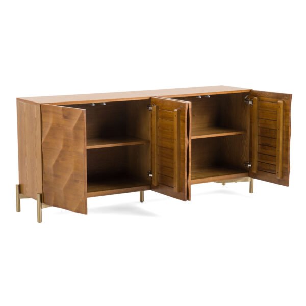 Mueble Modrest Killeen - Buffet moderno dorado +
  nogal – Envíos a todo México | FurnitureMX